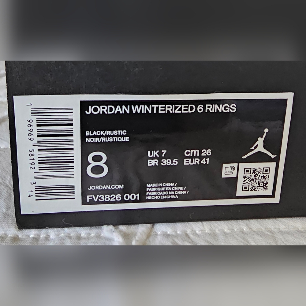 Air Jordan Winterized 6 Rings Triple Black Mens Shoes Size 8 - Picture 12 of 12